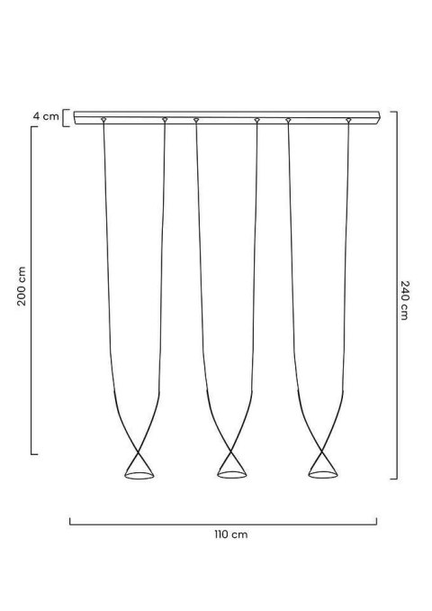 Moosee MOOSEE lampa wisząca ATLAS 3 czarna