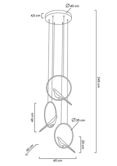 Moosee MOOSEE lampa wisząca BIRD DISC złota