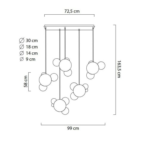 Moosee MOOSEE lampa wisząca CAPRI LINE 5 złota