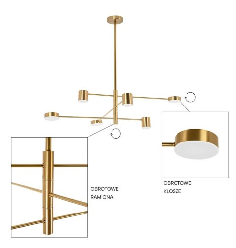Moosee MOOSEE lampa wisząca PIAZETTA złota