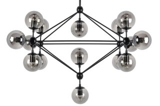 Moosee MOOSEE lampa wisząca PLANETARIO 15 czarna - klosze dymione