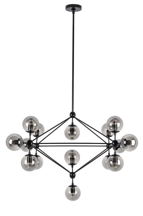 Moosee MOOSEE lampa wisząca PLANETARIO 15 czarna - klosze dymione