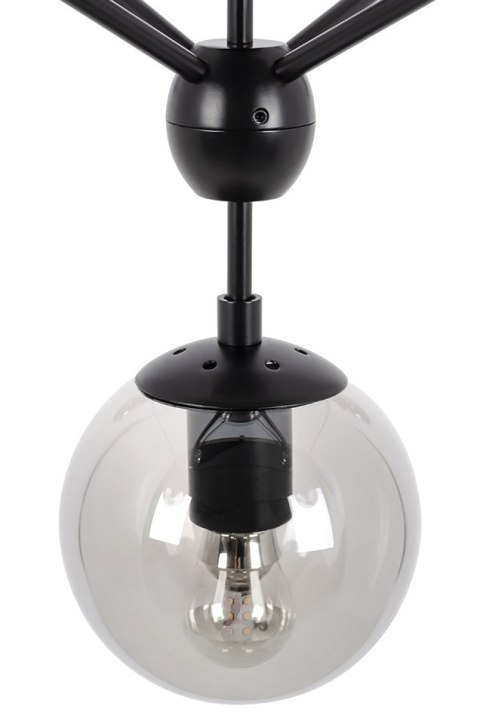 Moosee MOOSEE lampa wisząca PLANETARIO 15 czarna - klosze dymione