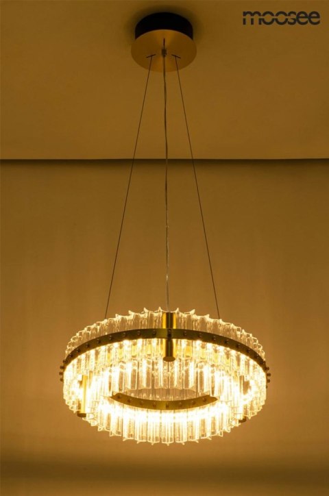 Moosee MOOSEE lampa wisząca SATURNUS 47 DUO złota - LED, kryształ, stal szczotkowana