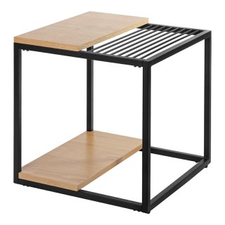 King Home Stolik GALLER dąb - gazetnik, MDF, metal