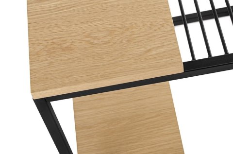 King Home Stolik GALLER dąb - gazetnik, MDF, metal