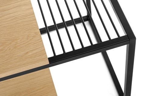 King Home Stolik GALLER dąb - gazetnik, MDF, metal