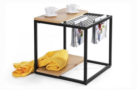 King Home Stolik GALLER dąb - gazetnik, MDF, metal