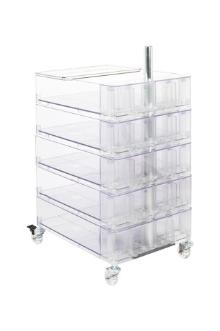 King Home Szafka VISION transparentna - poliwęglan, kółeczka