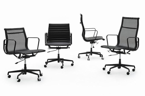 King Home Fotel biurowy AERON PREMIUM czarny - siatka, aluminium