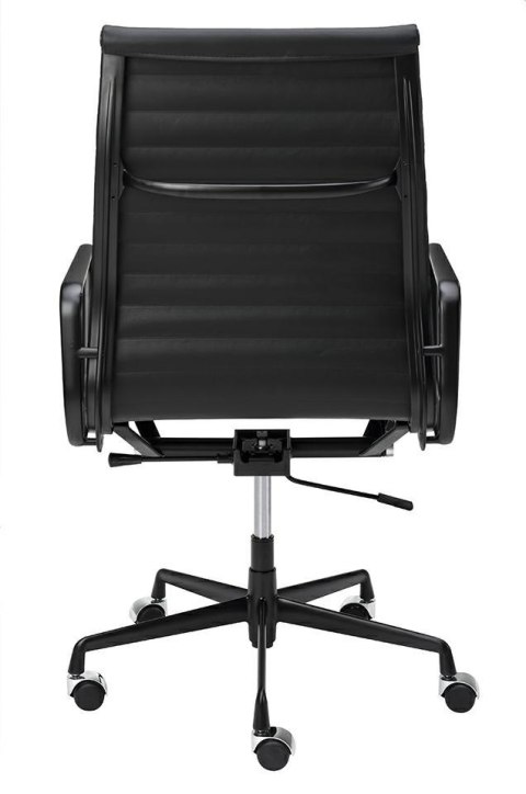 King Home Fotel biurowy AERON PRESTIGE PLUS czarny - skóra naturalna, aluminium
