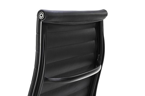 King Home Fotel biurowy AERON PRESTIGE PLUS czarny - skóra naturalna, aluminium