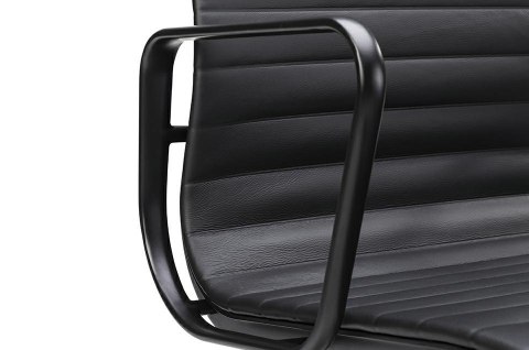 King Home Fotel biurowy AERON PRESTIGE PLUS czarny - skóra naturalna, aluminium