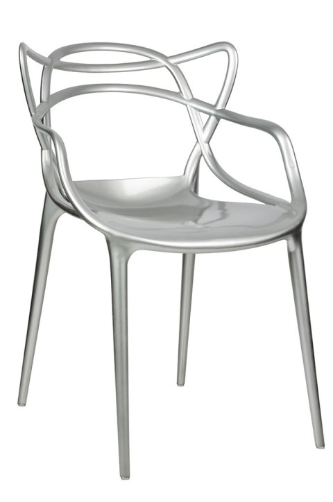 King Home Krzesło LUXO srebrne - ABS