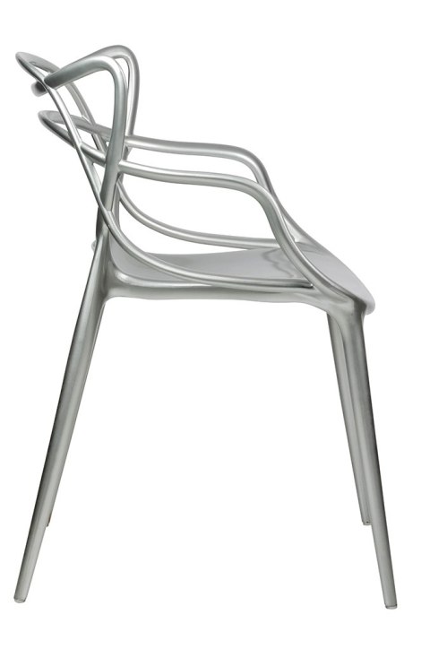 King Home Krzesło LUXO srebrne - ABS