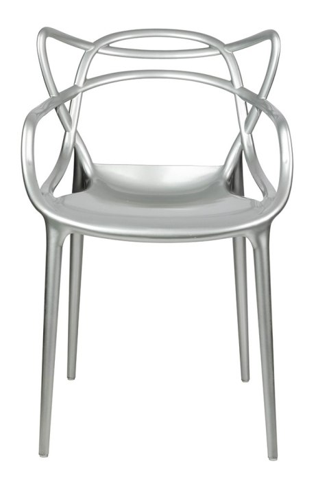 King Home Krzesło LUXO srebrne - ABS