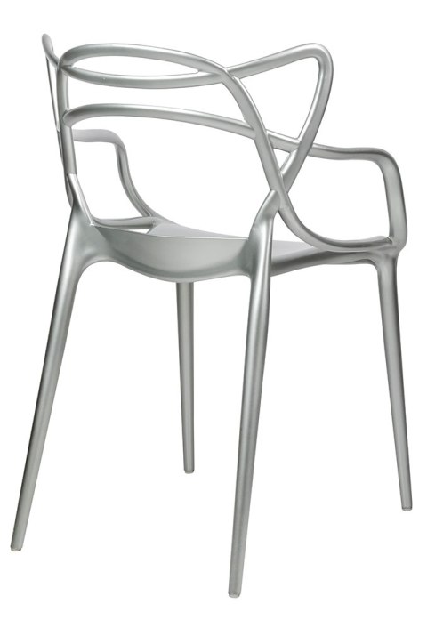 King Home Krzesło LUXO srebrne - ABS