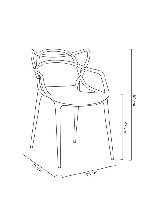 King Home Krzesło LUXO srebrne - ABS