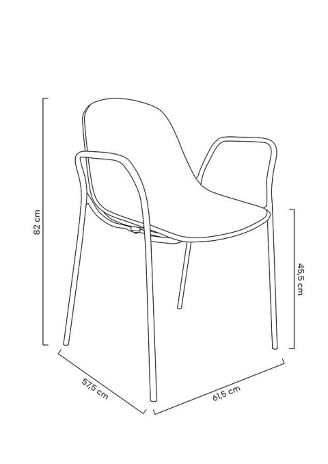King Home Krzesło RESOL ARM czarne - polipropylen, metal