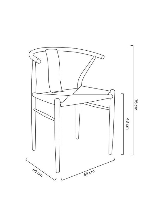 King Home Krzesło WISHBONE METAL naturalne