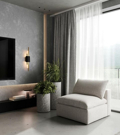 Moosee MOOSEE lampa ścienna EVANS czarna / złota