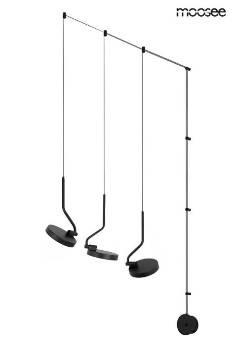 Moosee MOOSEE lampa ścienna FLAT 3 czarna