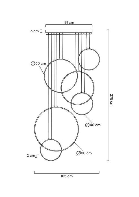 Moosee MOOSEE lampa wisząca CIRCULO SIX czarna