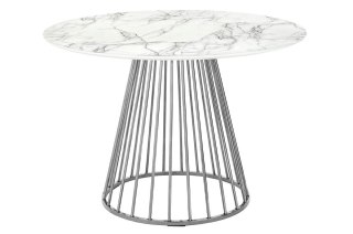 King Home Stół GLAM MARBLE 110 - MDF, chromowana podstawa