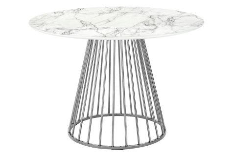 King Home Stół GLAM MARBLE 110 - MDF, chromowana podstawa
