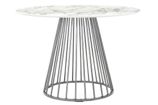 King Home Stół GLAM MARBLE 110 - MDF, chromowana podstawa