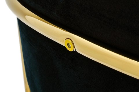 King Home Krzesło MARGO czarne - welur, podstawa złota