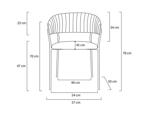 King Home Krzesło MARGO czarne - welur, podstawa złota
