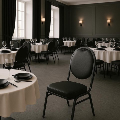 King Home Krzesło bankietowe / konferencyjne HEBE czarne