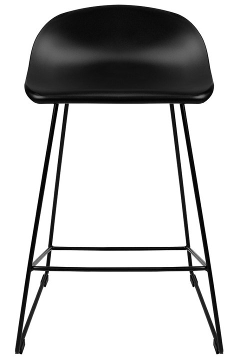 King Home Krzesło barowe ROLF czarne 66 cm - polipropylen, metal