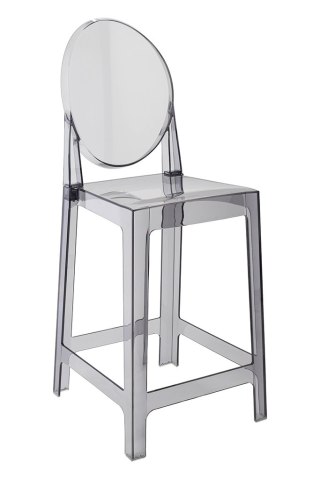 King Home Krzesło barowe VICTORIA 65 cm dymione - poliwęglan