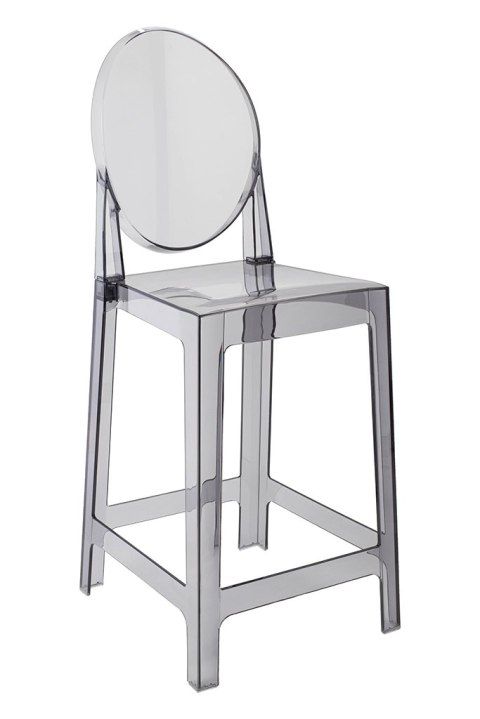 King Home Krzesło barowe VICTORIA 65 cm dymione - poliwęglan