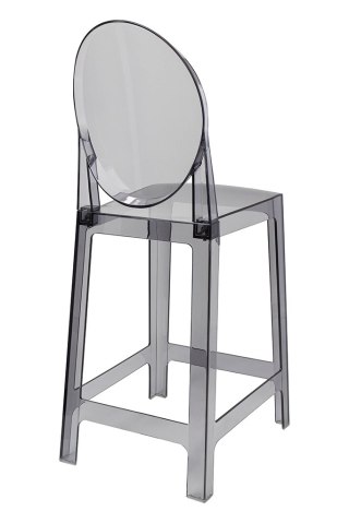 King Home Krzesło barowe VICTORIA 65 cm dymione - poliwęglan