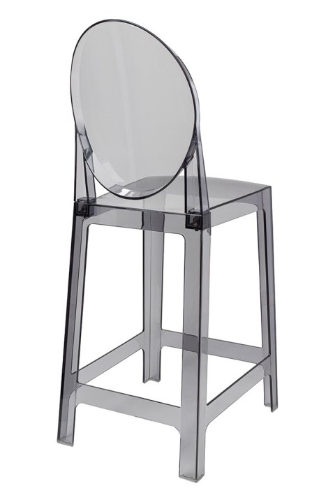 King Home Krzesło barowe VICTORIA 65 cm dymione - poliwęglan