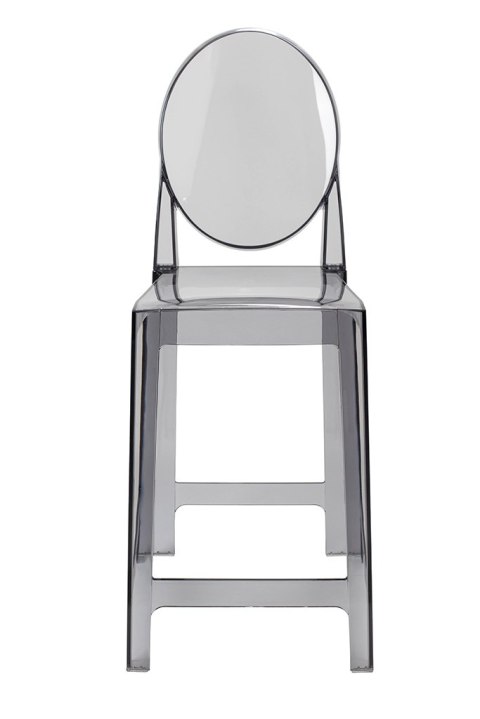 King Home Krzesło barowe VICTORIA 65 cm dymione - poliwęglan