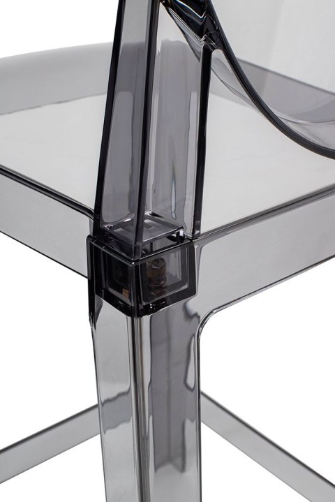 King Home Krzesło barowe VICTORIA 65 cm dymione - poliwęglan