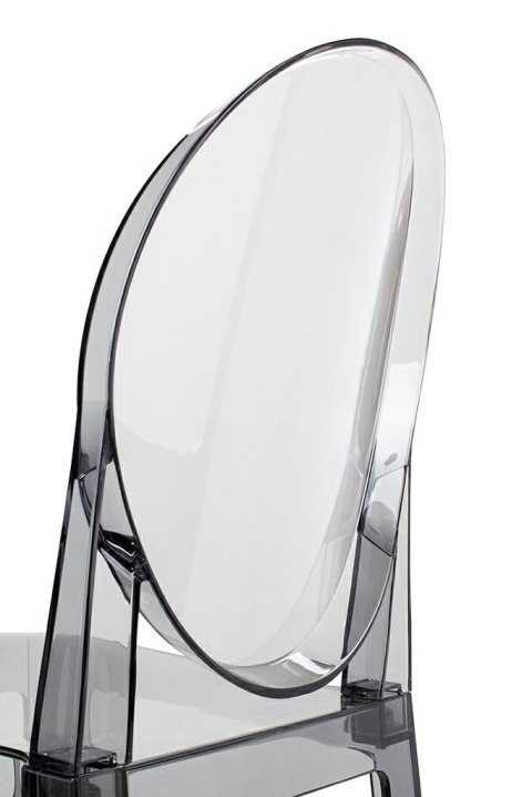 King Home Krzesło barowe VICTORIA 65 cm dymione - poliwęglan