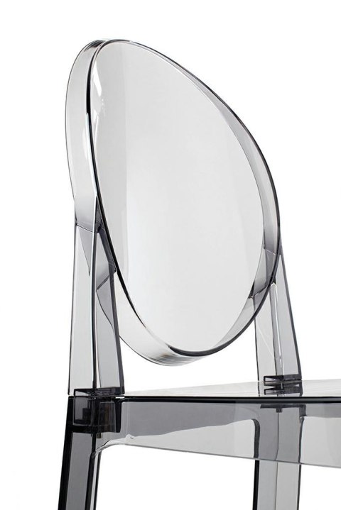 King Home Krzesło barowe VICTORIA 65 cm dymione - poliwęglan