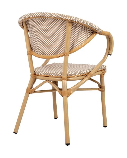 King Home Krzesło ogrodowe CAFE BISTRO PARIS ARM beżowe rattan