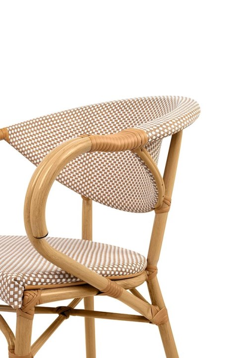 King Home Krzesło ogrodowe CAFE BISTRO PARIS ARM beżowe rattan