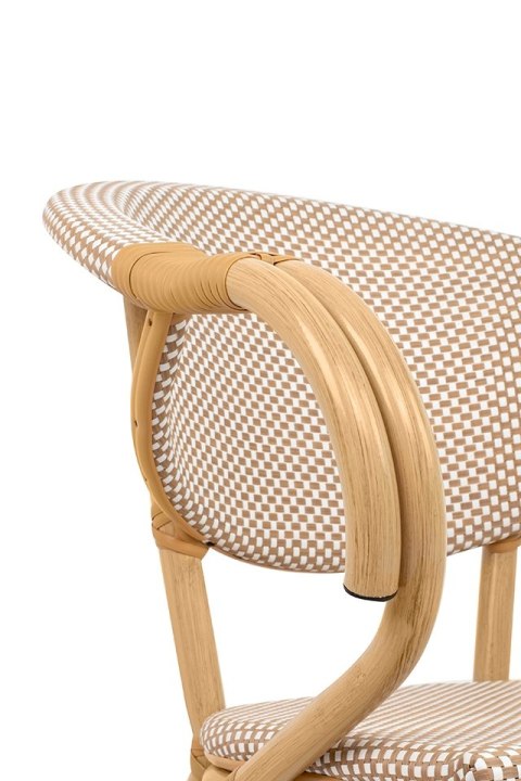 King Home Krzesło ogrodowe CAFE BISTRO PARIS ARM beżowe rattan
