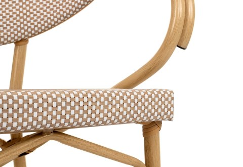 King Home Krzesło ogrodowe CAFE BISTRO PARIS ARM beżowe rattan
