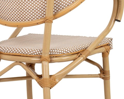 King Home Krzesło ogrodowe CAFE BISTRO PARIS ARM beżowe rattan