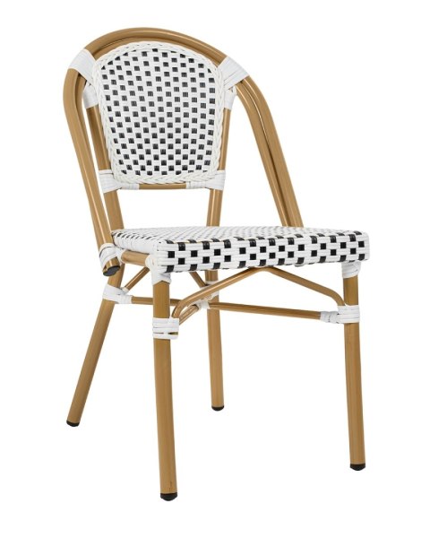 King Home Krzesło ogrodowe CAFE PARIS białe rattan