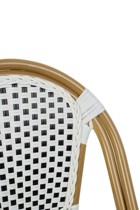 King Home Krzesło ogrodowe CAFE PARIS białe rattan