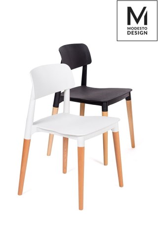 Modesto Design MODESTO krzesło ECCO czarne - polipropylen, podstawa bukowa